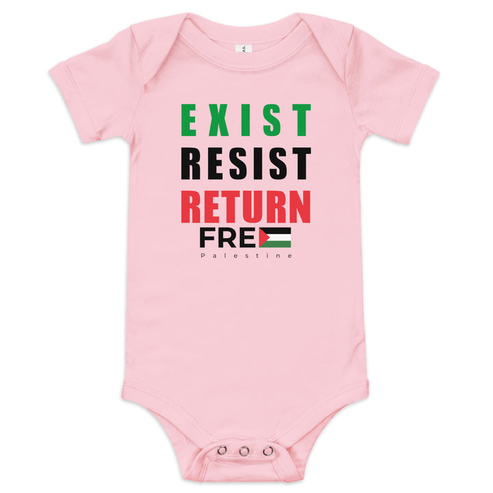 Exist. Resist. Return. - Baby Short Sleeve One Piece, Pink