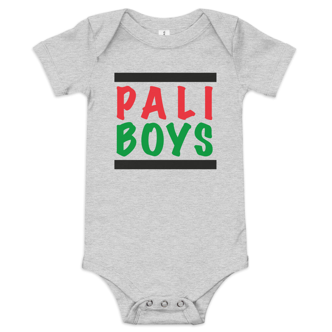 Palestinian Boys - Baby Short Sleeve One Piece, Heather