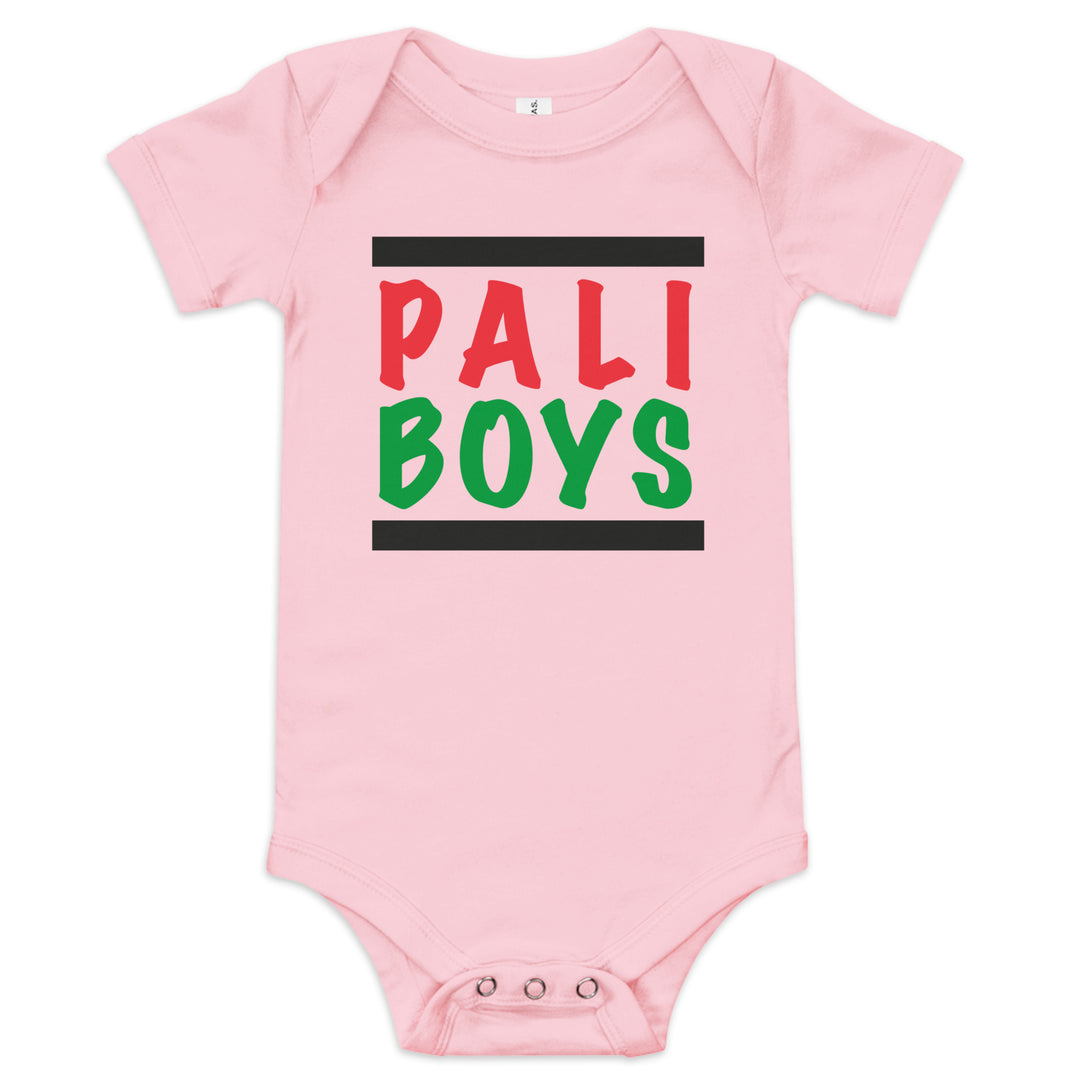 Palestinian Boys - Baby Short Sleeve One Piece, Pink
