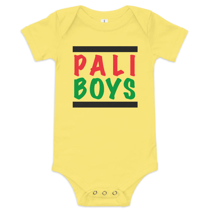 Palestinian Boys - Baby Short Sleeve One Piece, Yellow