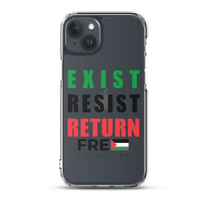 Exist. Resist. Return. - Clear Case for iPhone®, iPhone iPhone 15 Plus Case On Phone