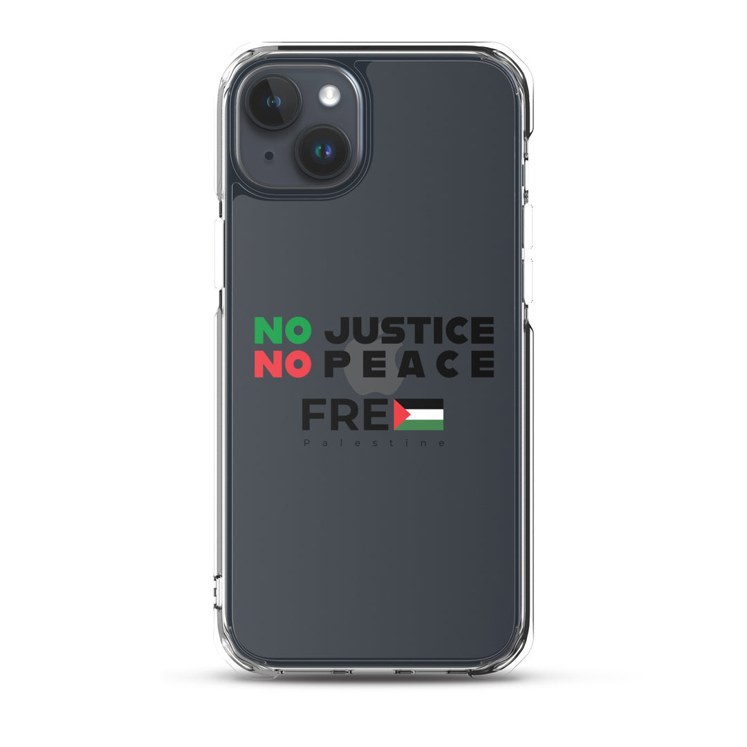 No Justice No Peace - Clear Case for iPhone®, iPhone iPhone 15 Plus Case On Phone