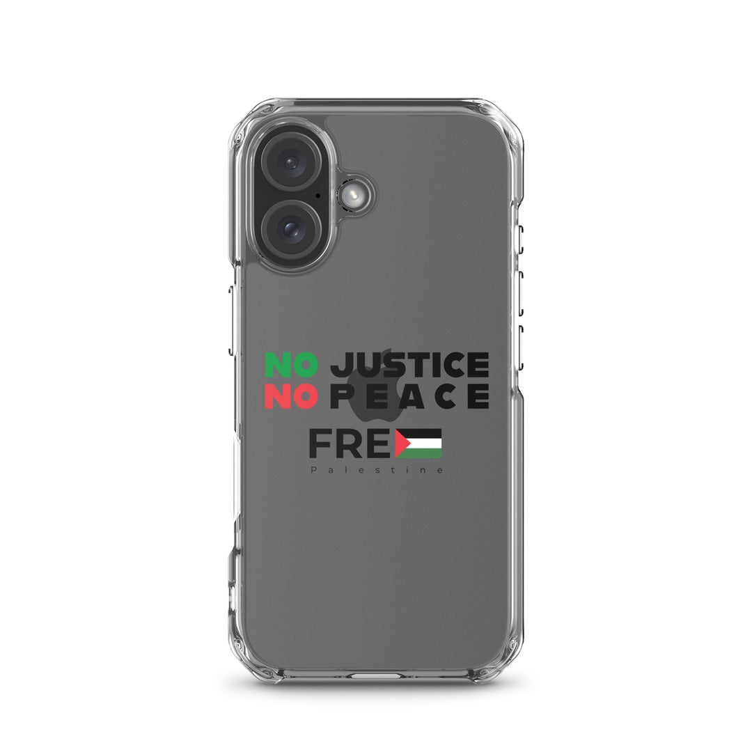 No Justice No Peace - Clear Case for iPhone®, iPhone iPhone 16 Case On Phone