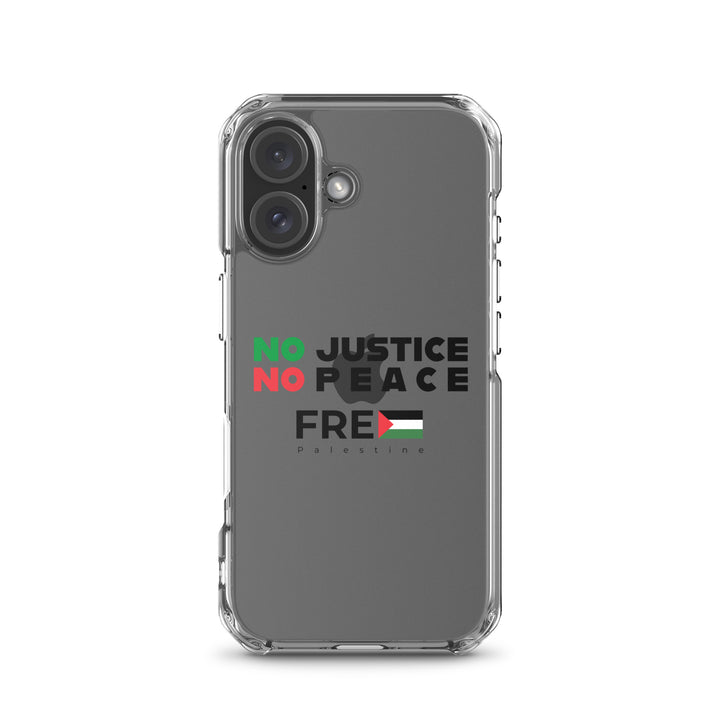 No Justice No Peace - Clear Case for iPhone®, iPhone iPhone 16 Case On Phone