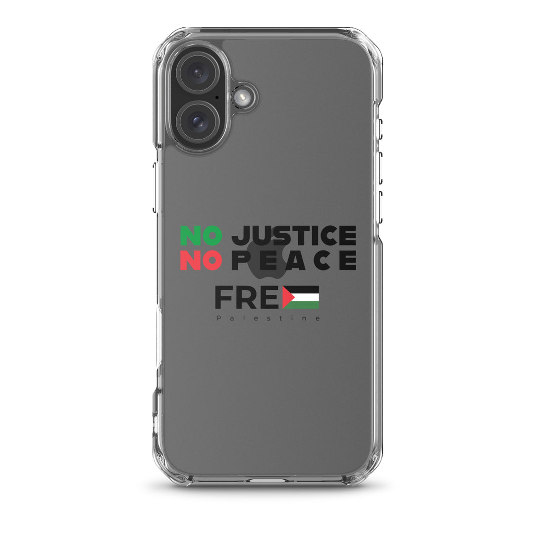 No Justice No Peace - Clear Case for iPhone®, iPhone iPhone 16 Plus Case On Phone