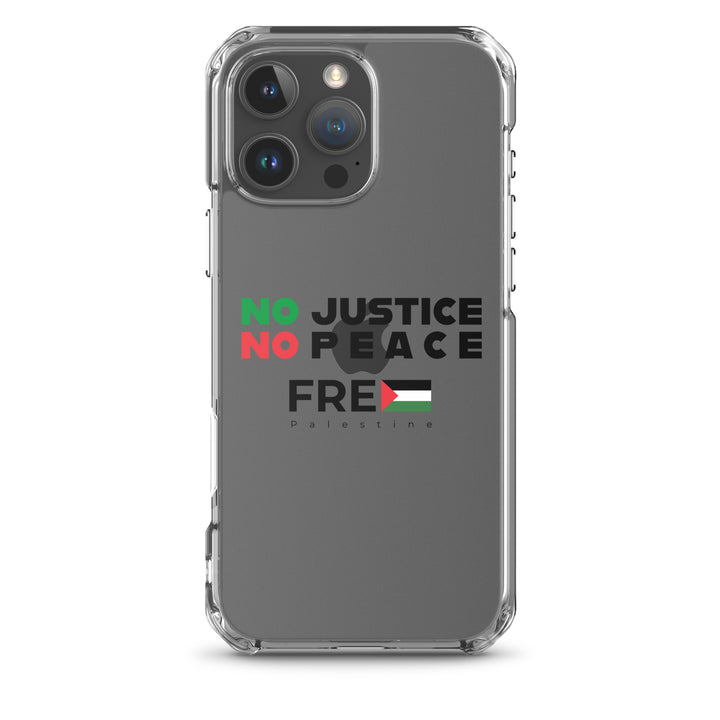 No Justice No Peace - Clear Case for iPhone®, iPhone iPhone 16 Pro Max Case On Phone