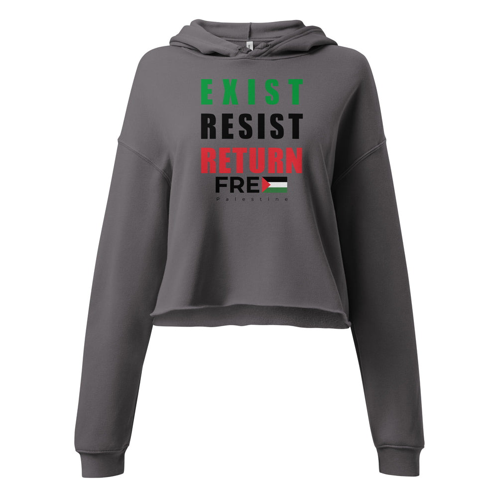 Exist. Resist. Return. - Crop Hoodie, Womens Cropped Hoodie Storm