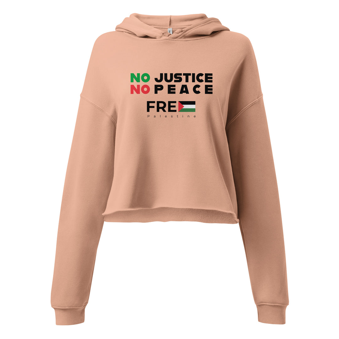 No Justice No Peace - Crop Hoodie, Womens Cropped Hoodie Peach