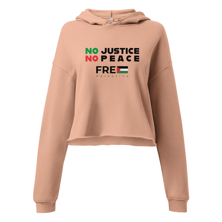 No Justice No Peace - Crop Hoodie, Womens Cropped Hoodie Peach