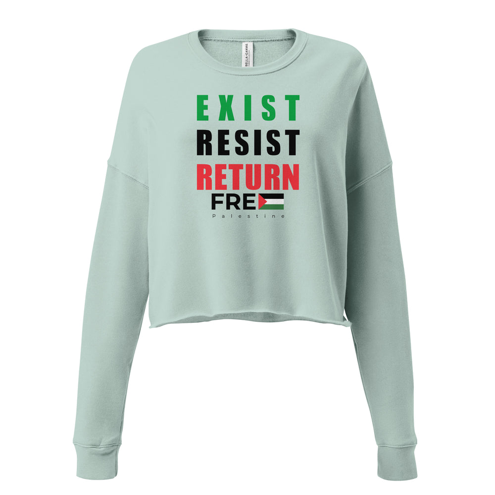 Exist. Resist. Return. - Crop Sweatshirt, Womens Cropped Sweatshirt Dusty Blue