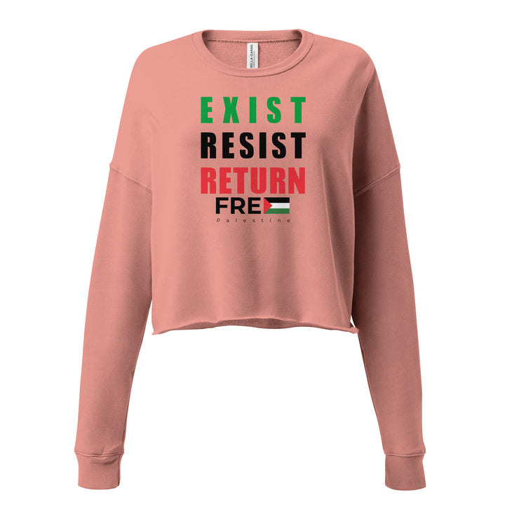 Exist. Resist. Return. - Crop Sweatshirt, Womens Cropped Sweatshirt Mauve