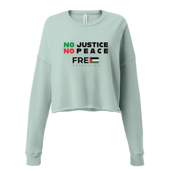 No Justice No Peace - Crop Sweatshirt, Womens Cropped Sweatshirt Dusty Blue