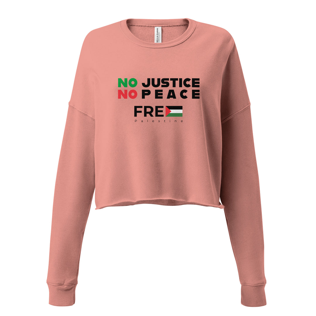 No Justice No Peace - Crop Sweatshirt, Womens Cropped Sweatshirt Mauve