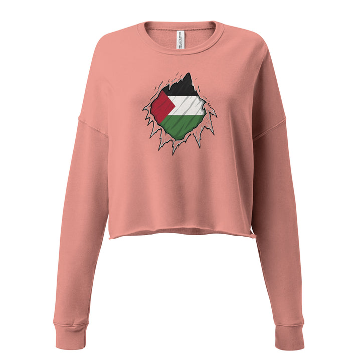 Palestine Hero - Crop Sweatshirt, Womens Cropped Sweatshirt Mauve