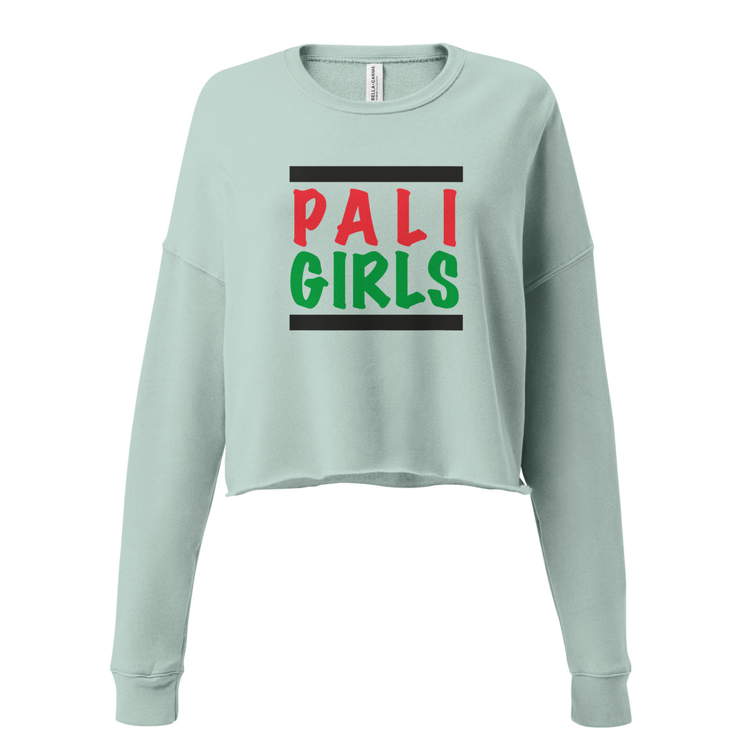 Palestinian Girls - Crop Sweatshirt, Womens Cropped Sweatshirt Dusty Blue