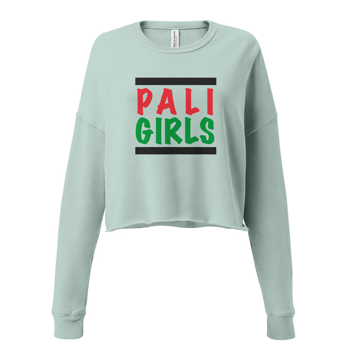Palestinian Girls - Crop Sweatshirt, Womens Cropped Sweatshirt Dusty Blue