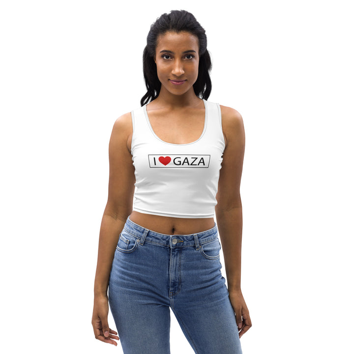 I Love Gaza - Crop Top, White