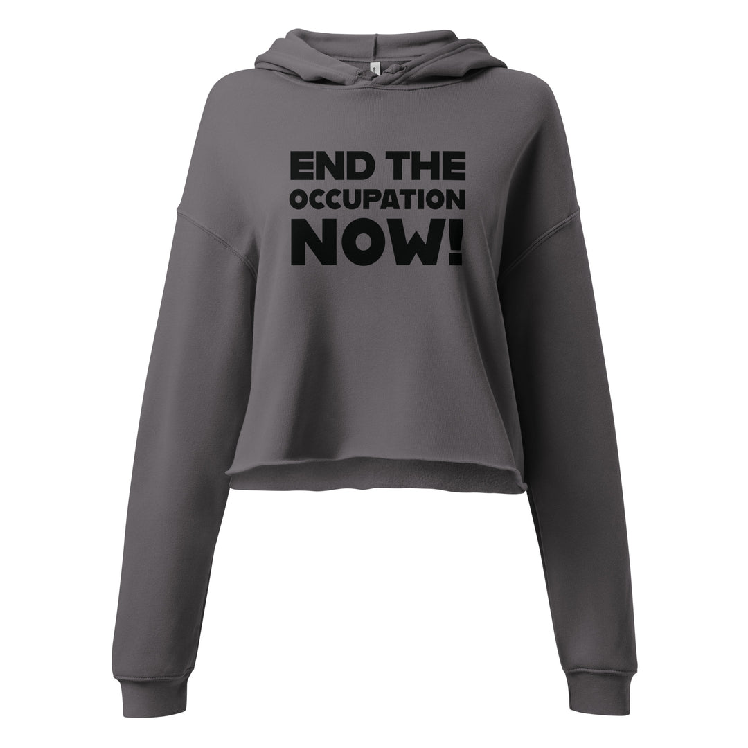 End the Occupation Now! - Crop Hoodie, Womens Cropped Hoodie Storm