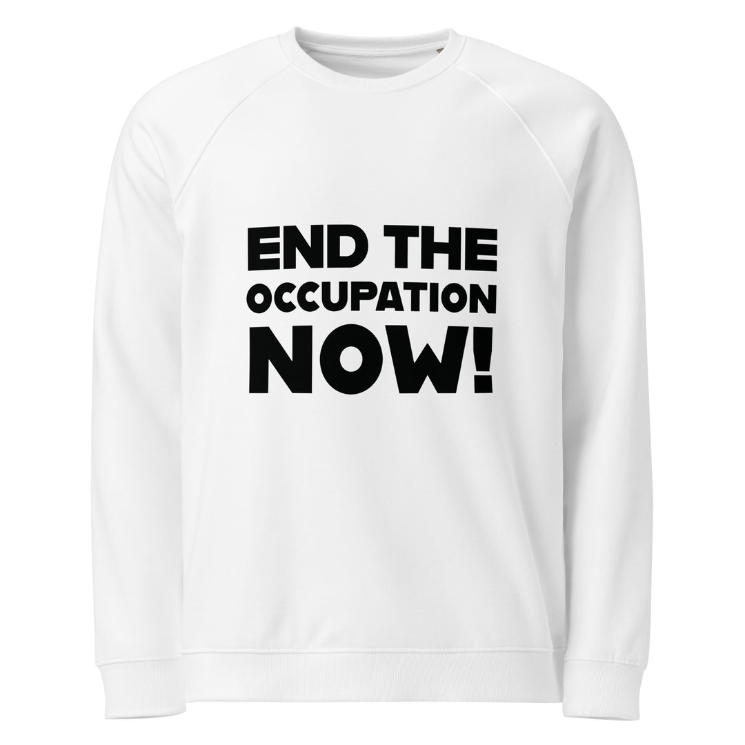 End the Occupation Now! - Men’s Organic Raglan Sweatshirt, White