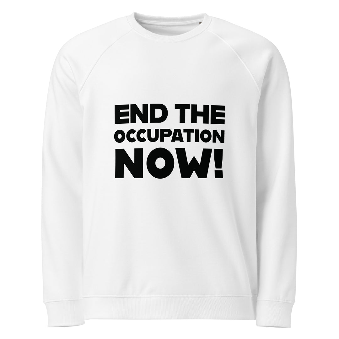 End the Occupation Now! - Women’s Organic Raglan Sweatshirt, White