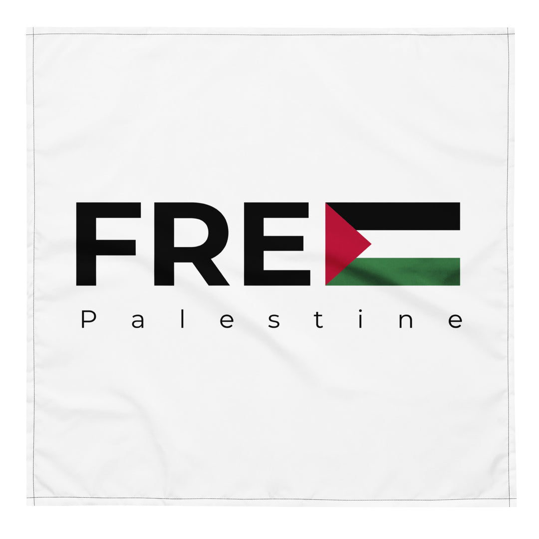 Free Palestine - All-Over Print Bandana, Bandana White L
