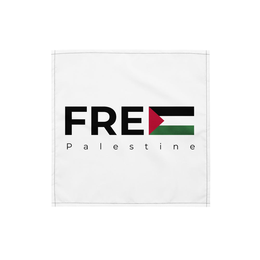 Free Palestine - All-Over Print Bandana, Bandana White S