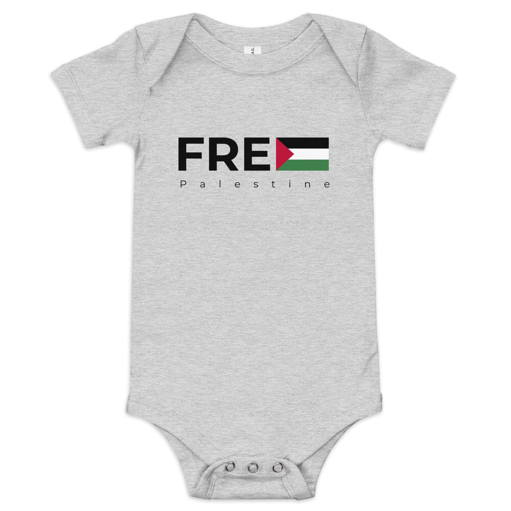 Free Palestine - Baby Short Sleeve One Piece, Heather