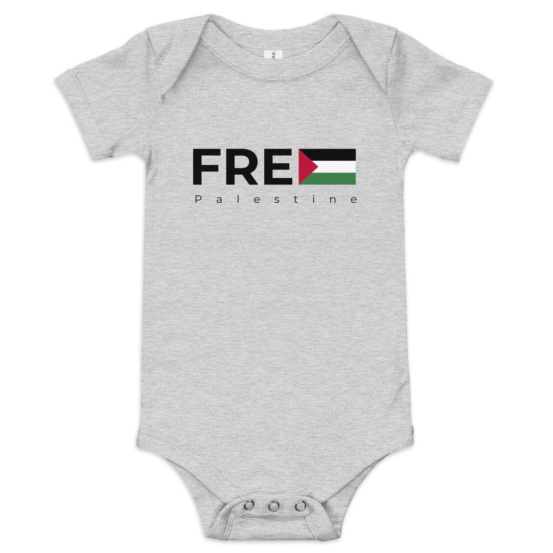 Free Palestine - Baby Short Sleeve One Piece, Heather