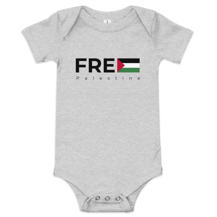 Free Palestine - Baby Short Sleeve One Piece, Heather