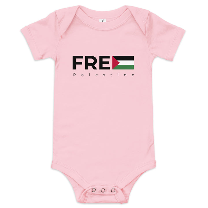 Free Palestine - Baby Short Sleeve One Piece, Pink