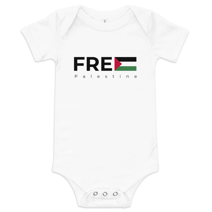 Free Palestine - Baby Short Sleeve One Piece, White