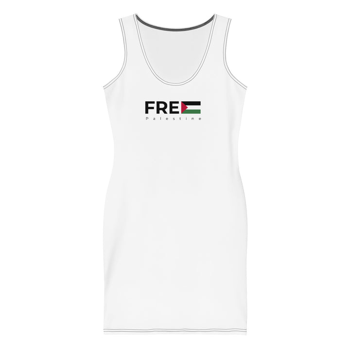 Free Palestine - Bodycon Dress, Bodycon Dress White