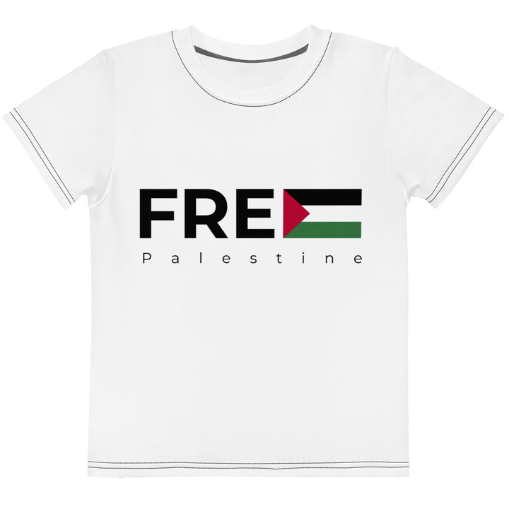 Free Palestine - Kids Crew Neck T-Shirt, T Shirt White