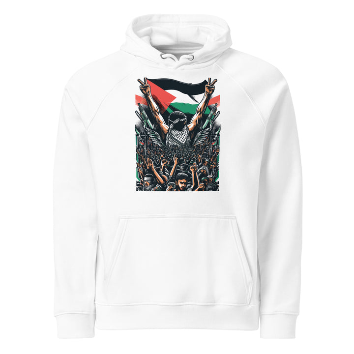 Free Palestine - Men’s Eco Raglan Hoodie, Eco Raglan Hoodie White
