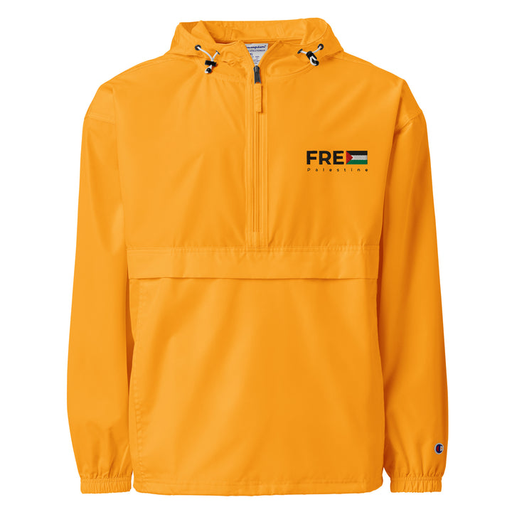 Free Palestine - Men’s Embroidered Champion Packable Jacket, Embroidered Champion Packable Jacket Gold