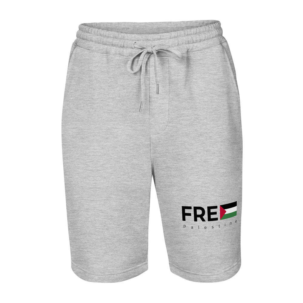 Free Palestine - Men’s Fleece Shorts, Mens Fleece Shorts Heather Grey