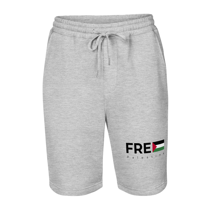 Free Palestine - Men’s Fleece Shorts, Mens Fleece Shorts Heather Grey