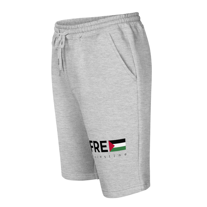 Free Palestine - Men’s Fleece Shorts, Mens Fleece Shorts Heather Grey