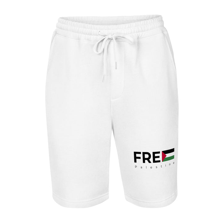 Free Palestine - Men’s Fleece Shorts, Mens Fleece Shorts White