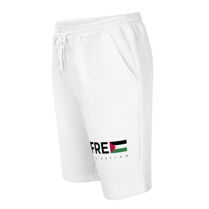 Free Palestine - Men’s Fleece Shorts, Mens Fleece Shorts White