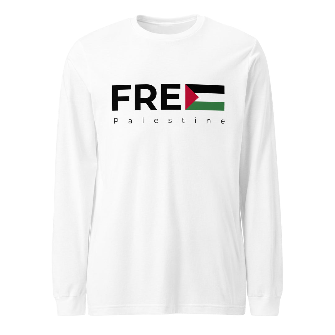Free Palestine - Men’s Long Sleeve Shirt, White