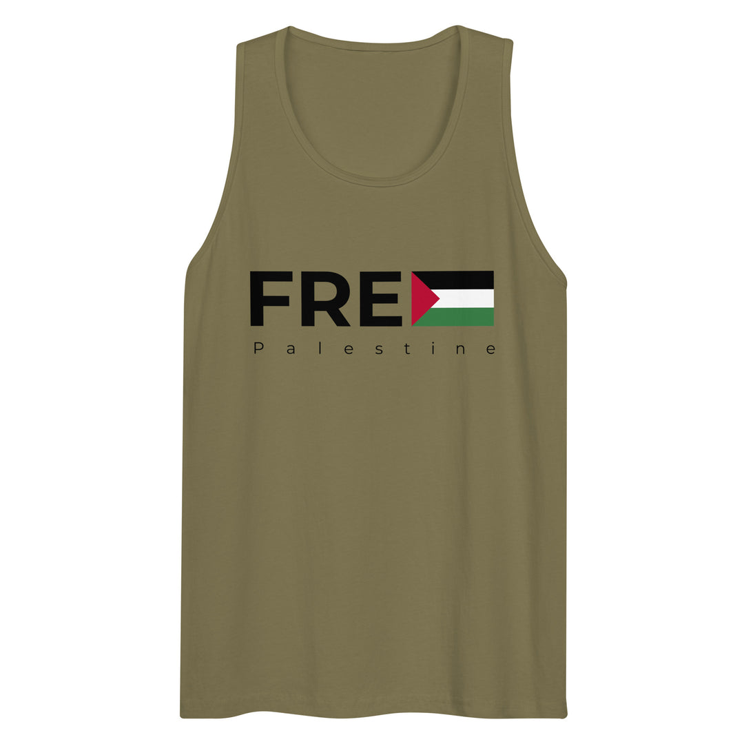 Free Palestine - Men’s Premium Tank Top, Mens Premium Tank Top Military Green