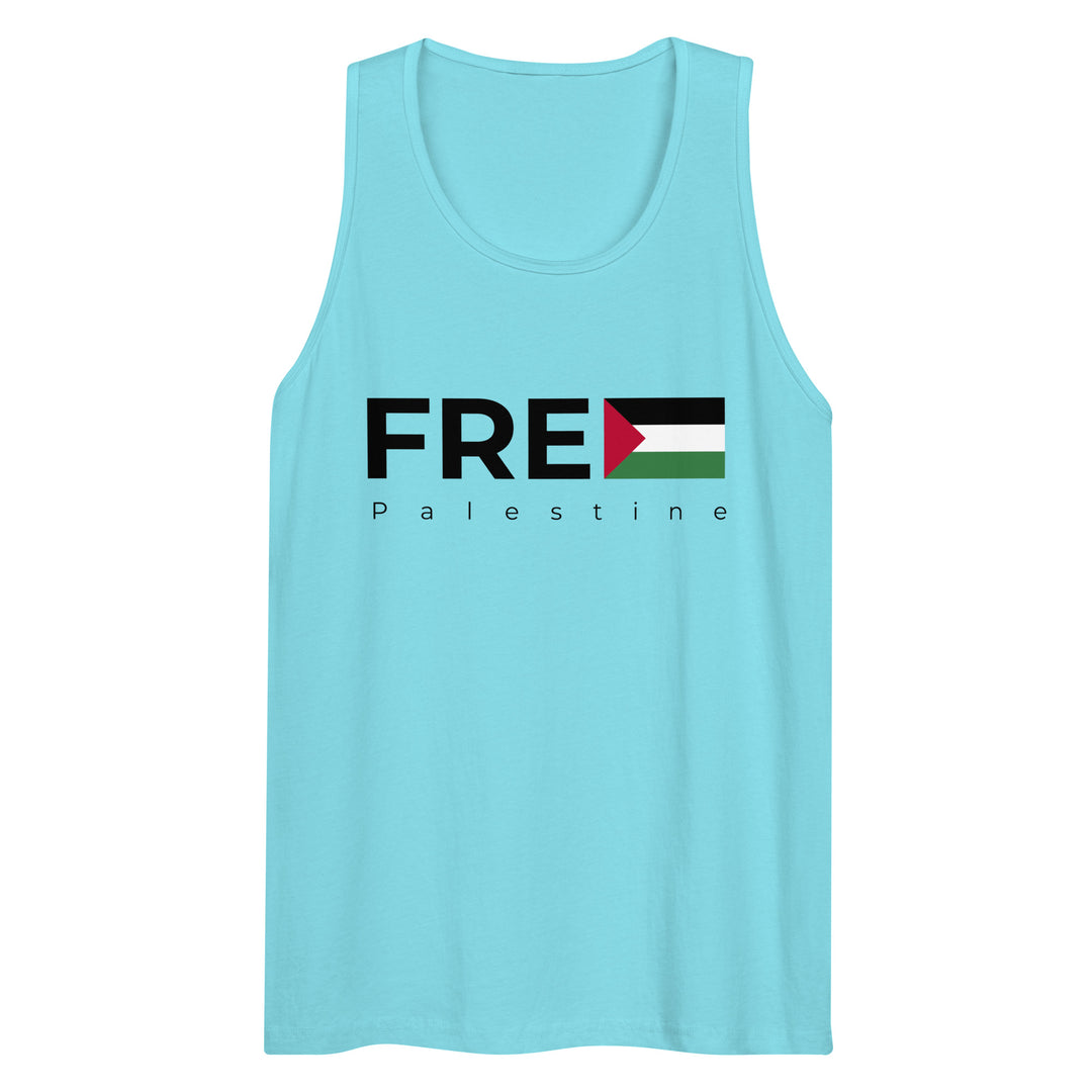 Free Palestine - Men’s Premium Tank Top, Mens Premium Tank Top Pacific Blue