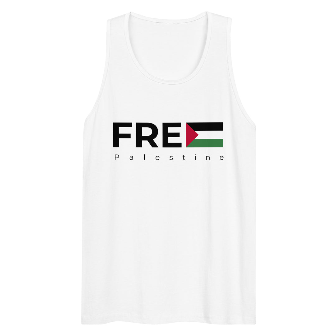 Free Palestine - Men’s Premium Tank Top, Mens Premium Tank Top White