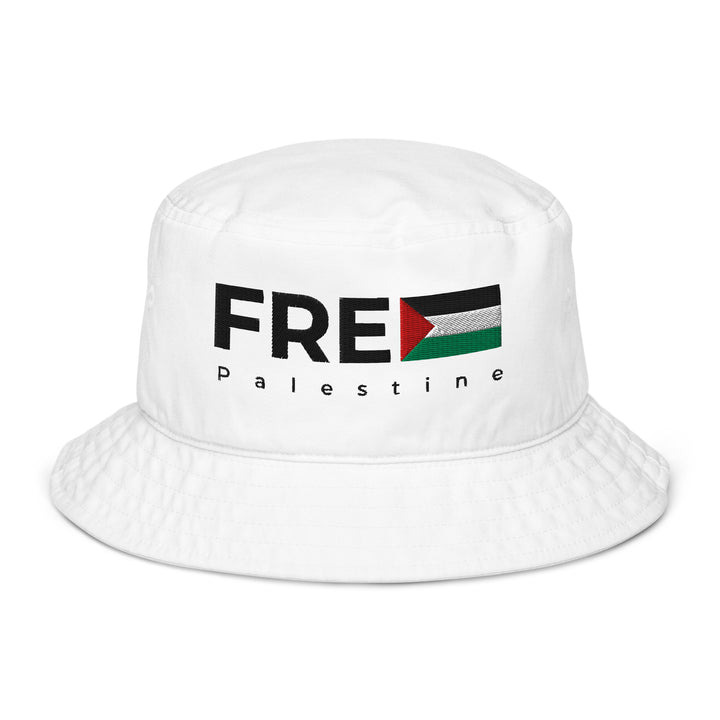 Free Palestine - Organic Bucket Hat, Bio White