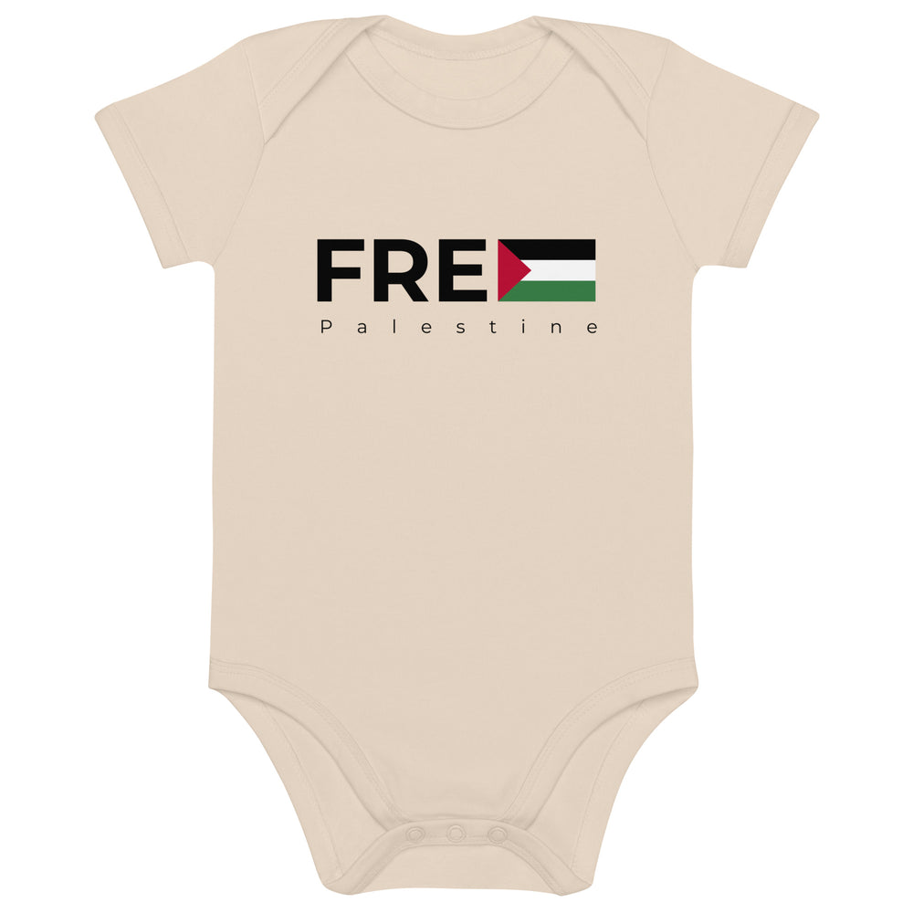 Free Palestine - Organic Cotton Baby Bodysuit, Cotton Baby Bodysuit Organic Natural