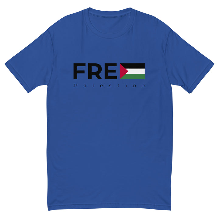 Free Palestine - Short Sleeve T-shirt, Mens Fitted T Shirt Royal Blue