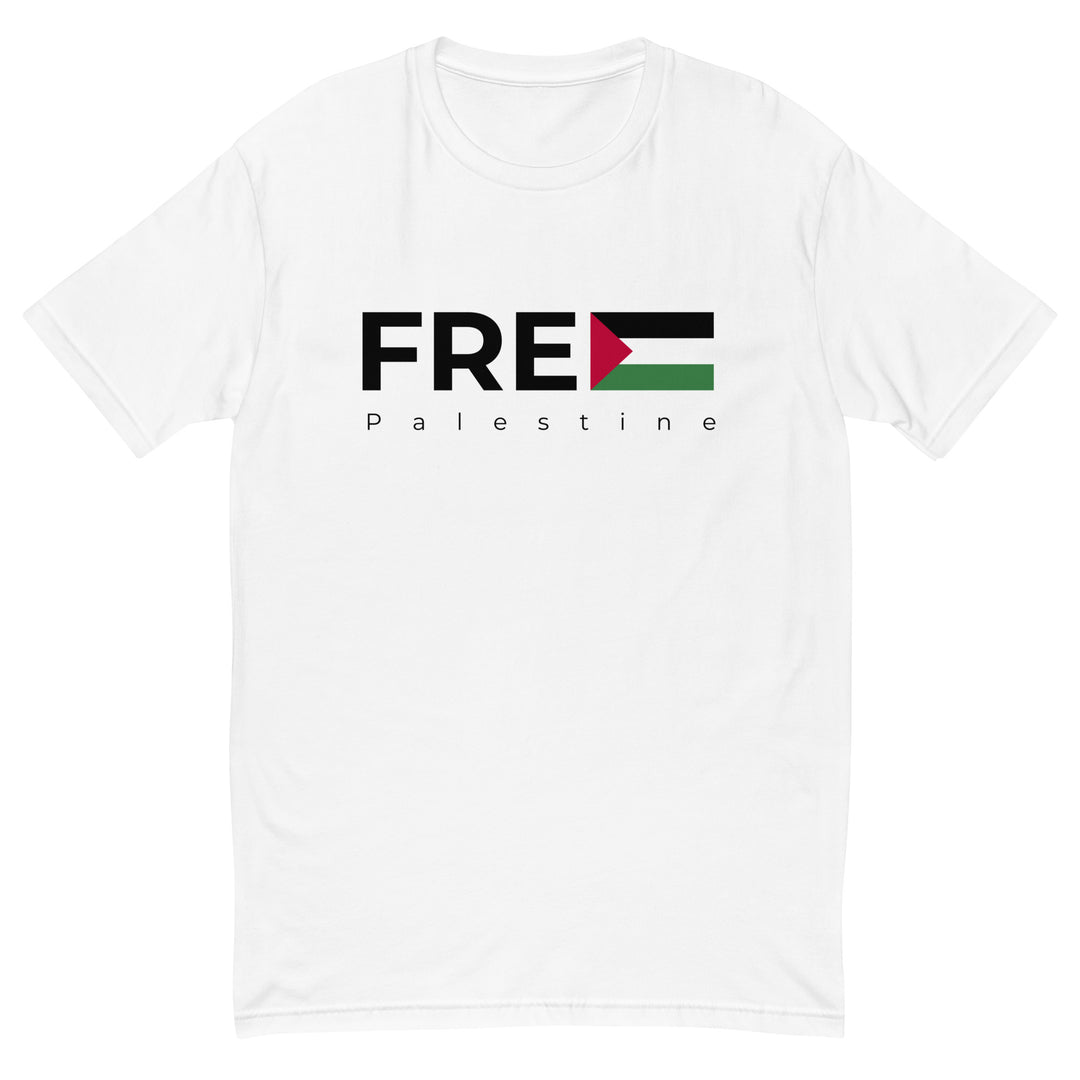 Free Palestine - Short Sleeve T-shirt, Mens Fitted T Shirt White
