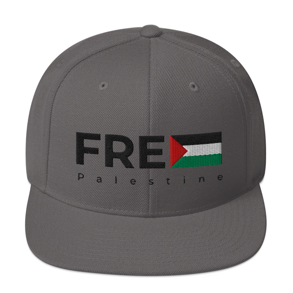 Free Palestine - Snapback Hat, Snapback Dark Grey