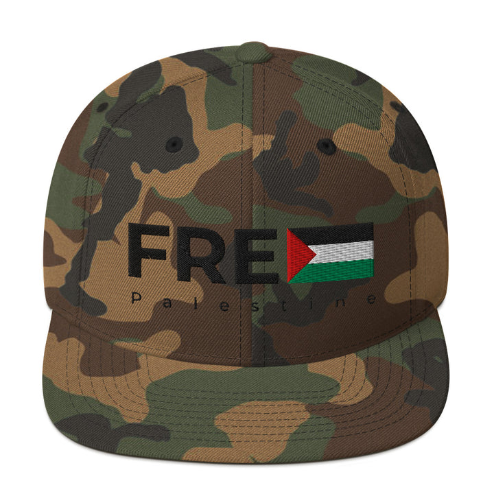 Free Palestine - Snapback Hat, Snapback Green Camo
